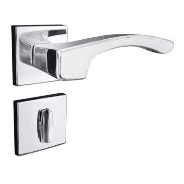 Imagem de Fechadura Onix Banheiro Roseta Cromada 55mm União Mundial - Unio Mundi