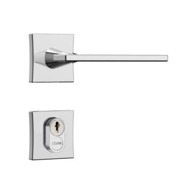 Imagem de Fechadura Classic 3000 Externa Roseta Quadrada Cromada 55mm Stam