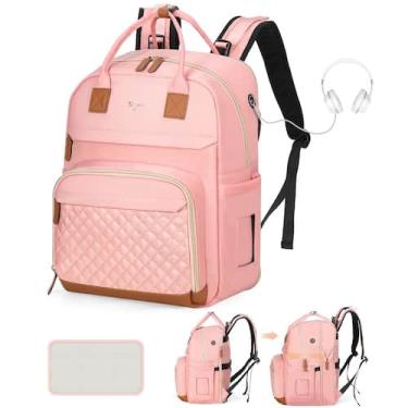 Imagem de Mochila Tonyeee Bolso para Pañales Expandible Rosa 25-37L
