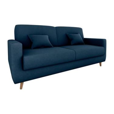Imagem de Sofá Cama Emília 2 Lugares 190cm Azul Matrix, VELUDO AZUL