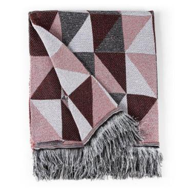 Imagem de Manta Jacquard Misto com Franja 1,40 x 2,20 Dallas Vermelho - Home Fer