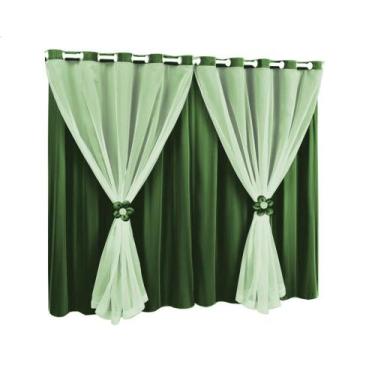 Imagem de Cortinas Em Oxford Com Voal - Criss cortinas, Verde