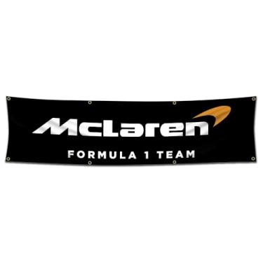 Imagem de Bandeira compatível com McLaren Banner Decor Racing, Banner para Garage Man Cave Dorm, 6 x 2,4 m