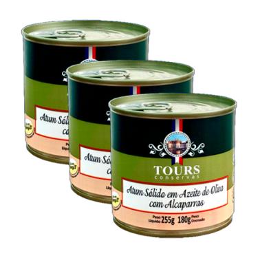 Imagem de Kit 3X: Atum Sólido com Alcaparras em Azeite Tours 255g