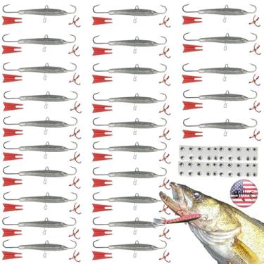 Imagem de Kits de isca de pesca sem pintura – Jigging Rap Minnow Ice Bait Bass Crappie Crystal Truut Walleye Pike Água salgada DIY Tackle Bodies Ganchos Incluídos Casting Freshwater (5, Caudas Vermelhas