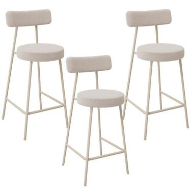 Imagem de Kit 03 Banquetas Baixa Cozinha Sala Jantar Bancada Milão Arena L02 Bou