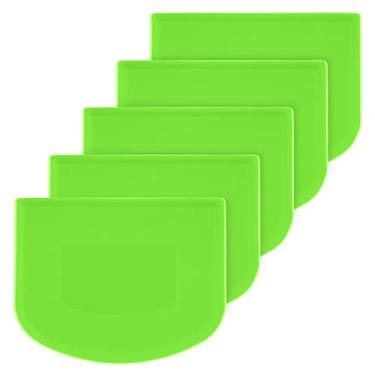 Imagem de 5 espátulas de tigela de massa de 11,7 x 9 cm, cortador de massa multifuncional, raspador de alimentos, tigela de cozinha de plástico, ferramenta raspadora para pastelaria, bolo, pão, pizza (verde)