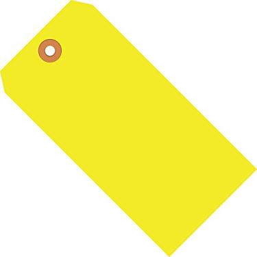 Imagem de Aviditi Etiqueta em branco para envio G12041A, cartolina de 13 pontos, 10,7 cm de comprimento x 6,3 cm de largura, amarelo fluorescente (caixa com 1000)