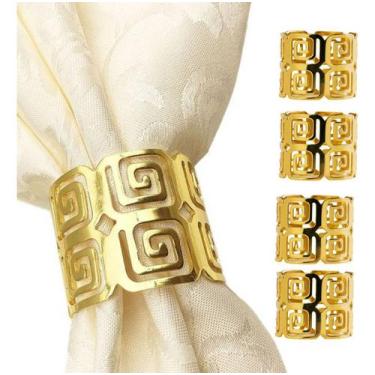 Imagem de 04 Anel Porta Guardanapo Metal Vazado Caracol Duplo - Lado de Casa, Do