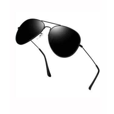 Imagem de Óculos de sol femininos masculinos polarizados clássicos grandes óculos de sol modernos óculos de sol fashion sunnies condução pesca SY6151, Armação preta | Lente preta