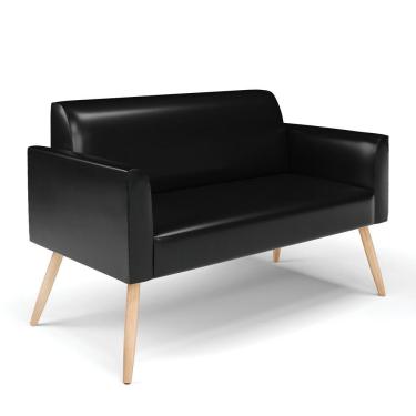 Imagem de Sofá Namoradeira Pés Palito Natural Marisa Corano D03 - D\&#039rossi Cor Preto