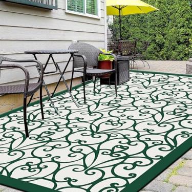 Imagem de HGTRH Tapete de área externa acampamento à prova de intempéries, tapete de varanda impermeável pequeno, tapetes de tecido de veludo de cristal leve para uso ao ar livre antiderrapante macio resistente