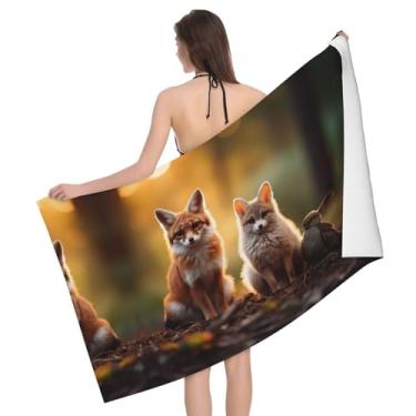 Imagem de XLLingL Toalhas de banheiro absorventes leves com estampa de raposa pássaro, toalhas corporais de luxo, toalhas esportivas, toalhas de ioga, toalhas de spa