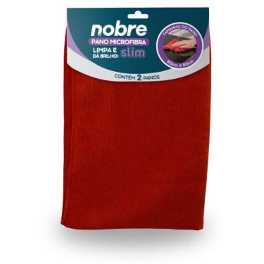 Imagem de Pano De Microfibra 60X80Cm Vermelho Slim Limpeza Prática