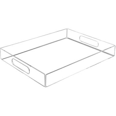 Imagem de Bandeja Em Acrílico Cristal 3mm com Alça Recorte Laser(4,5x30x20 (P))