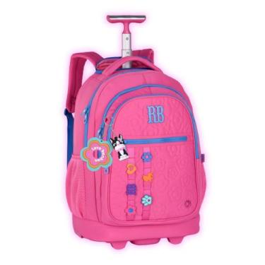 Imagem de Mochila Rebecca Bonbon de Rodas Mala Viagem Escolar Meninas, Rosa