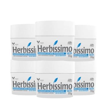 Imagem de Kit 6 unid. Desodorante Creme Herbíssimo Talco 55g