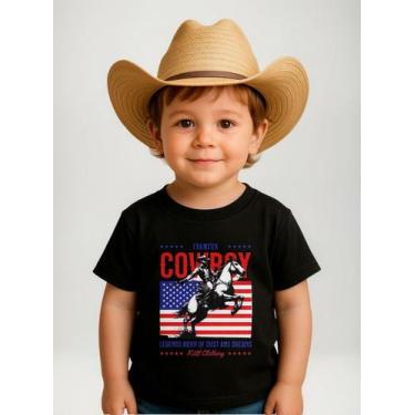 Imagem de Camiseta Infantil Cowboy T Shirt Country em Algodão Leve Macio Farmfun
