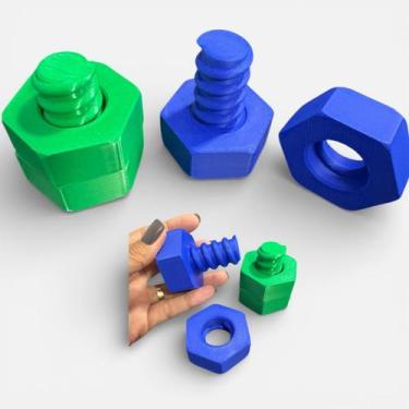 Imagem de Atividade Montessori De Rosquear Para Menino Coordenação - FLEX3D