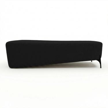 Imagem de Puff Recamier Decorativo Orgânico Lavie 140cm Premium Bouclê Preto - Abmaza