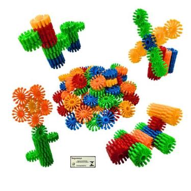Imagem de Super Plakt 50 Pecas Pakitoys Brinquedo de Montar e Encaixar