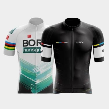 Imagem de Combo 2 Camisas Premium de Ciclismo Masculinas Manga Curta Respirável Proteção Uv-Masculino