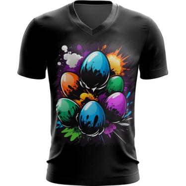 Imagem de Camiseta Gola V de Ovos de Páscoa Artísticos 15 - Kasubeck Store, M