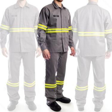 Imagem de Conjunto NR10 Eletricista com Faixa Refletiva Uniforme Antichamas Kaba