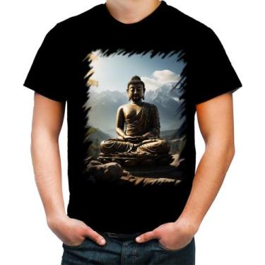 Imagem de Camiseta Colorida Estátua de Buda Iluminado Religião 3 - Kasubeck Stor