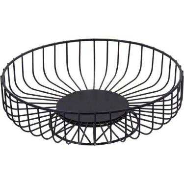 Imagem de Fruteira 8X25X25Cm Metal Preto Com Pé - NH