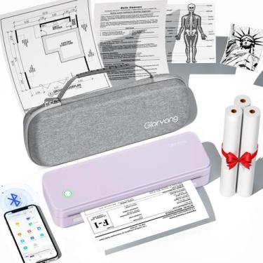 Imagem de Impressora portátil Gloryang Inkless Wireless Thermal Purple