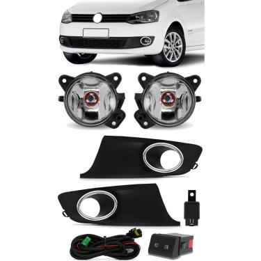 Imagem de Kit Farol de Milha Neblina Vw Fox e Spacefox 2010 2011 2012 2013 2014 - Botão Painel Quadrado