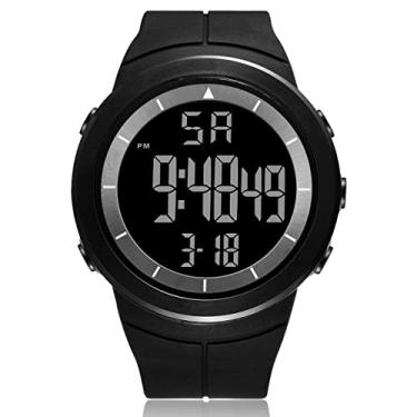 Imagem de Relógio Digital Masculino Sport Silicone Relógio de Pulso Unissex Tela Led A Prova D'água (C5)