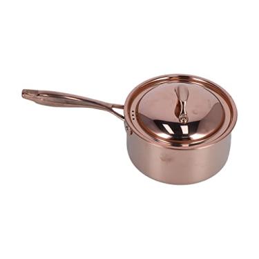 Imagem de Panela Stickless, panela de aço inoxidável espessa, aquecimento uniforme, antiescamação com tampa para cozinha doméstica para restaurante (ouro rosa)