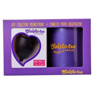 Imagem de Violeta Cup Coletor Menstrual Kit  Coletor Menstrual Tipo A Preto + Ca