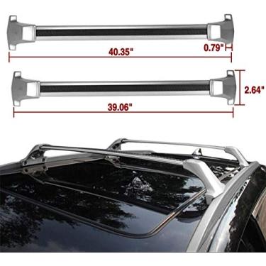 Imagem de UDP 2 peças serve para Cadillac XT5 2016 2017 2018 2019 2020 barra transversal ajustável barra transversal trilho de telhado bagagem, bagagem, bagagem, bagagem, barra de rack de telhado, prata