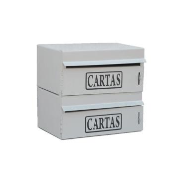 Imagem de Caixa Correio Condomínio Frontal Para Muro Cinza 2 Módulos