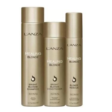 Imagem de Lanza Healing Blonde Shampoo Condicionador + Leave-In Rescue