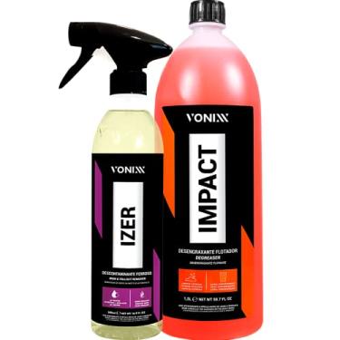 Imagem de Limpador Pesado Multiação Exterior Roda Motor Impact Vonixx + Descontaminante Ferroso Tira Ferrugem Izer Vonixx