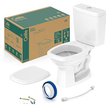 Imagem de Celite 1647230010300 - Kit Bacia com Caixa, Assento Polipropileno e Complementos de Instalação Like, 36 x 61 x 74 cm, Branco