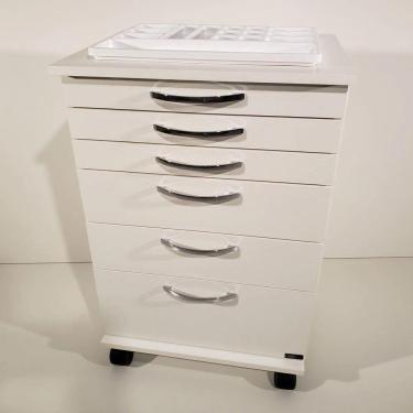 Imagem de Mesa Auxiliar Odontológica Com 5 Gavetas + Bandeja