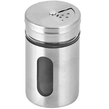 Imagem de Porta Condimentos Saleiro Pimenteiro C/ Visor Transparente Prático Compartimento Controle Tempero