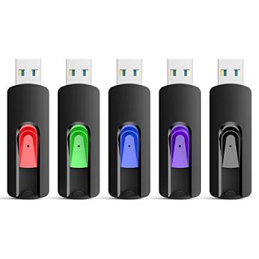 Imagem de RAOYI Pacote com 5 unidades USB 3.0 de 32 GB, pen drive de memória de alta velocidade, pendrive para PC, laptop, desktop, pacote com 32 G