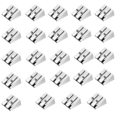 Imagem de Apontador de lápis de metal Magnésio, Apontador de lápis de magnésio Sobrevivência, Apontador de lápis de 2 furos Perfil de cunha de liga de magnésio para (24 peças)