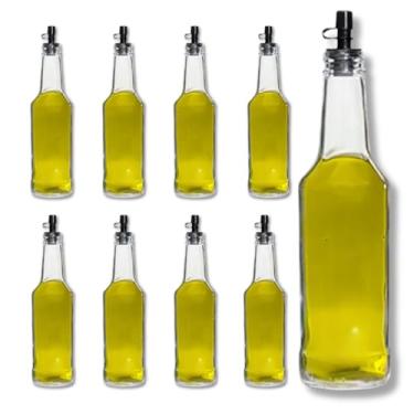 Imagem de Conjunto de Galheteiros com Bicos Dosadores para Óleo, Vinagre e Azeite, 275ml, 45 Peças (Vermelho)