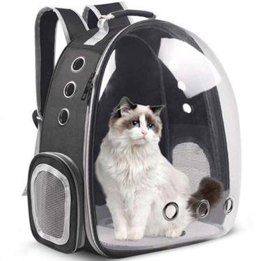Imagem de Bolsa Pet Cachorro Gato Coelho Transparente Mochila Transporte Passeio Caminhada Saida Viagem Bolsos Ventilado