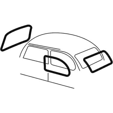 Imagem de Empi Kit de borracha 00-3587-0 Cal Look 65-71 4 peças, Vw Bug