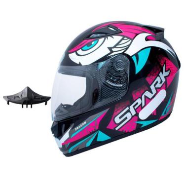 Imagem de Capacete Ebf Spark Dragon Preto Rosa Mais Narigueira, Preto Rosa, 60