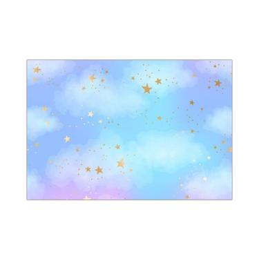 Imagem de Fundo Fotográfico 2,20 x 1,50 - Nuvens Azuis Rosas e Estrelas 001 - Vi