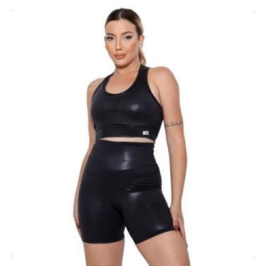 Imagem de Conjunto Fitness Feminino Roupa Academia Short Cropped Cirrê - MPR, Pr